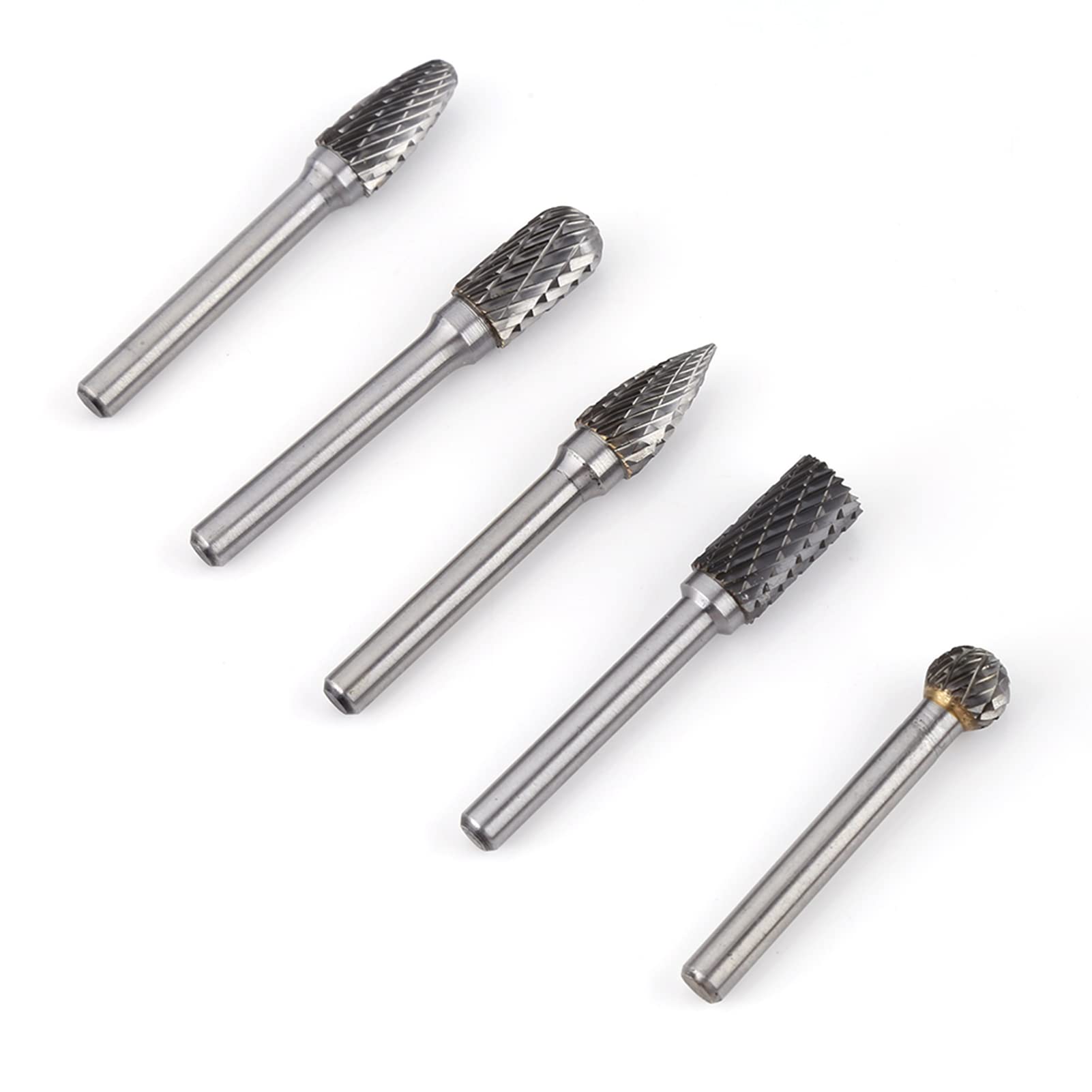 Kit de fresas giratorias de carburo de tungsteno, cabeza de 10 mm, acero pulido, limas giratorias, mechas giratorias, herramienta giratoria