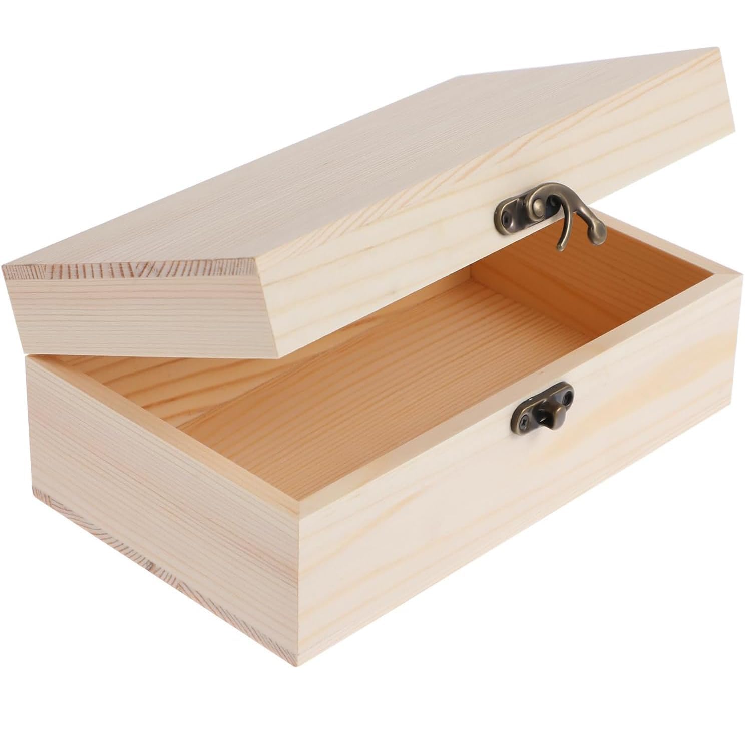 Scatola Portagioie In Legno Intagliato A Mano 30,5x20,3cm - Foderata In Velluto, Coperchio Incernierato - Portaricordi Multiuso