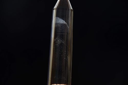 Miniatura 5 de Real Tibet Himalaya de alta altitud transparente de 24 caras con punta de cristal fantasma Vogel Varita de 5 pulgadas para curación espiritual Reiki