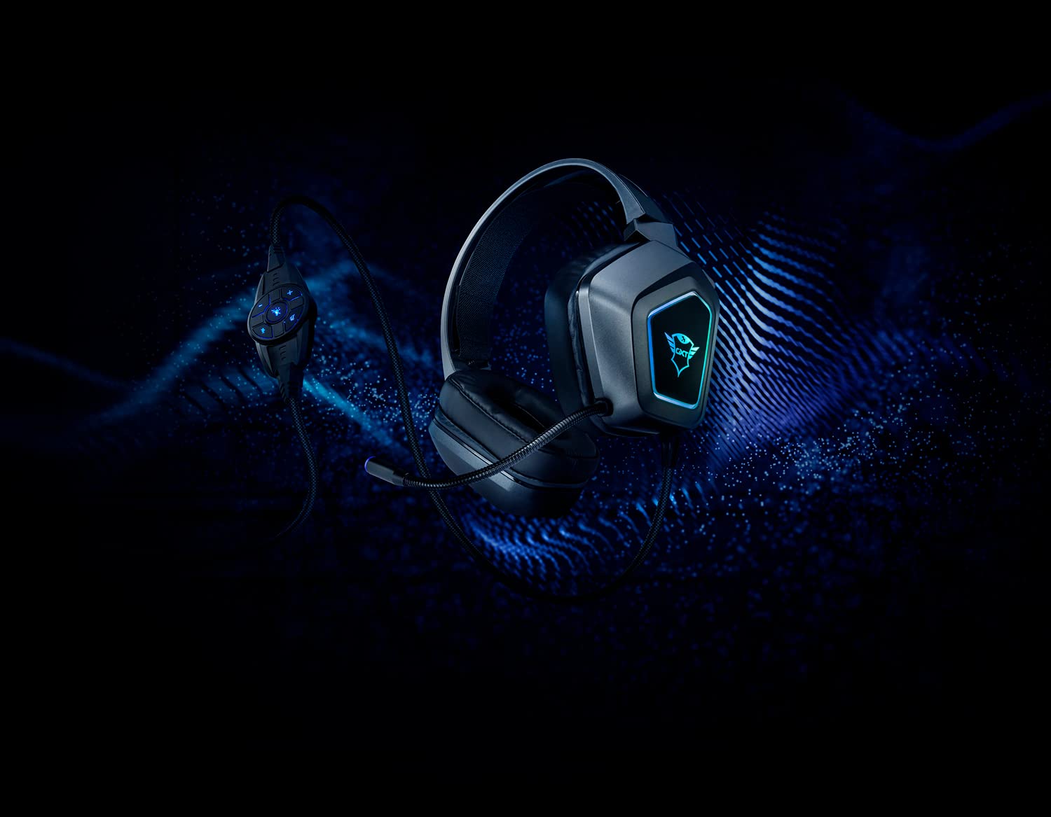 Trust Gaming GXT 450 Blizz Casque Gamer PC Son Surround 7.1, Éclairage RGB, Casque Gaming USB avec Micro Flexible, Réglage du Volume, Filtre Anti-Pop, Casque de Jeu pour Ordinateur, Portable - Noir