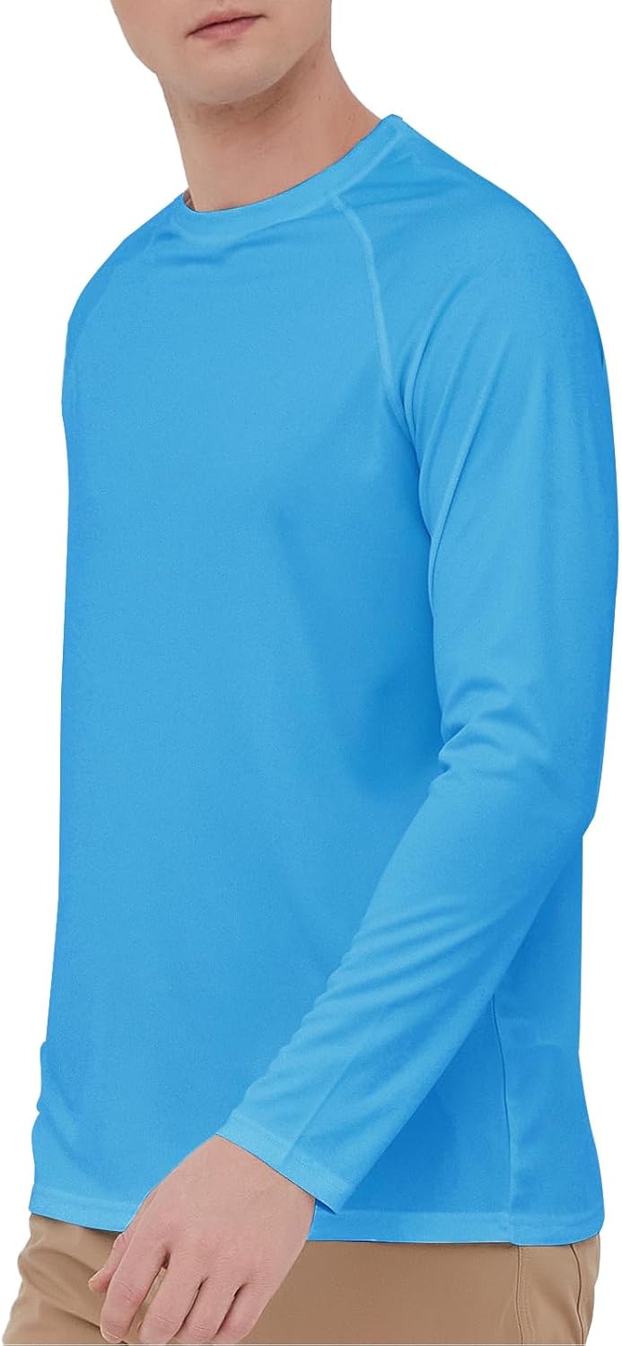 HYCOPROT Men's Rash Guard Shirts UPF 50+ Sun Protection Fishing Shirts for Men UV Long Sleeve Quick Dry Swim Shirt Running - Image 2