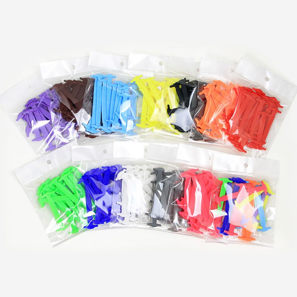 16 pezzi di lacci elastici per calzature, fibbie per fissaggio senza cravatta, Blu