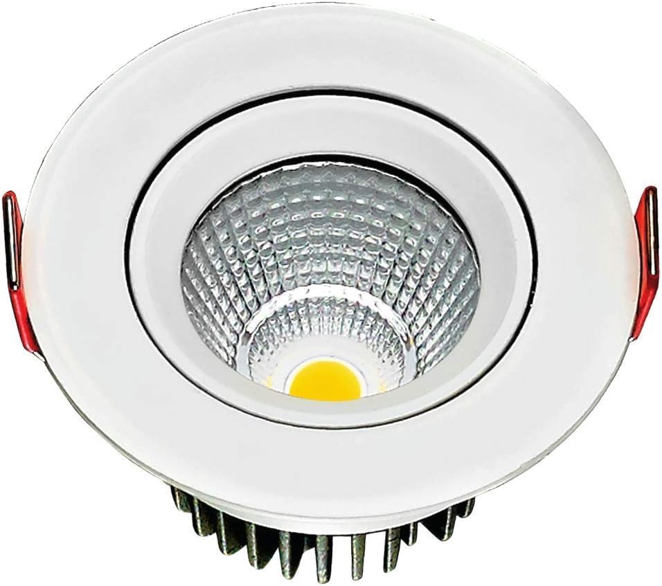 RAFEED 8W LED Downlight Moving Head, 3000K Warm White, CRI 80 with LED Driver, 50 Beam Angle Directional Recessed Light, Brightness 663lm. Lumen Efficiency 82.8 lm/w - Round