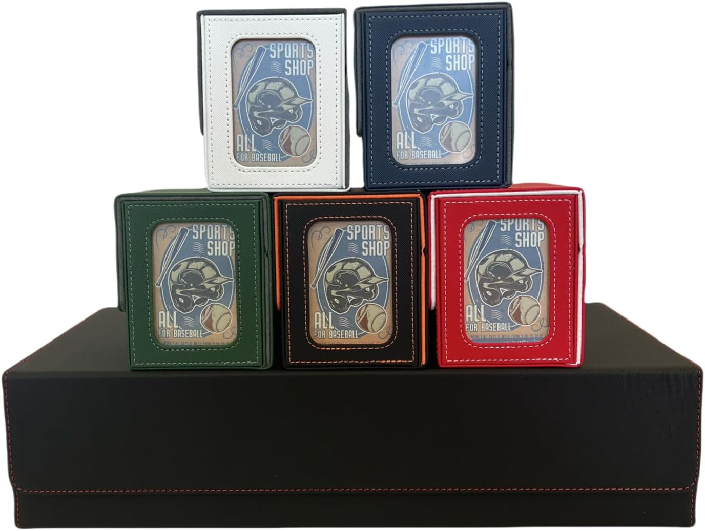 10 in 1 Commander Deck Box Set,for 2400+ Unsleeved Cards,Including Premium XLarge Trading Card Storage Box,5 PCS Deck Case Display,Gift Dice & Card Divider,Fit for MTG/TCG/Magic (Black & Red Set)