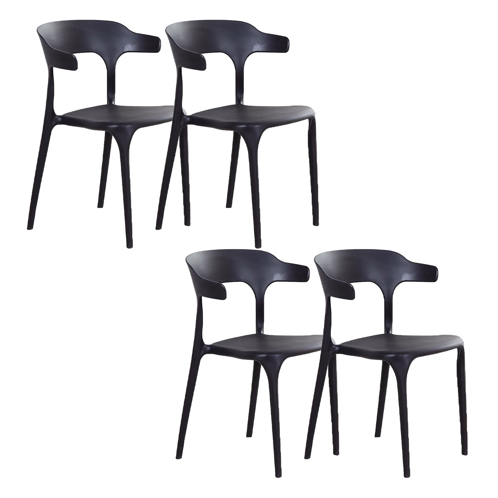 Chaises de restauration en plastique lavable à dossier ergonomique