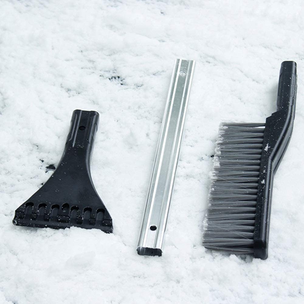 XMING Cepillo de Nieve Invierno Desmontable y fácil de Guardar aleación de Aluminio Coche Remoción de Nieve Shovel Frío Abdominales Cerdas Suaves Cepillo de Nieve Limpio Cepillo de Nieve