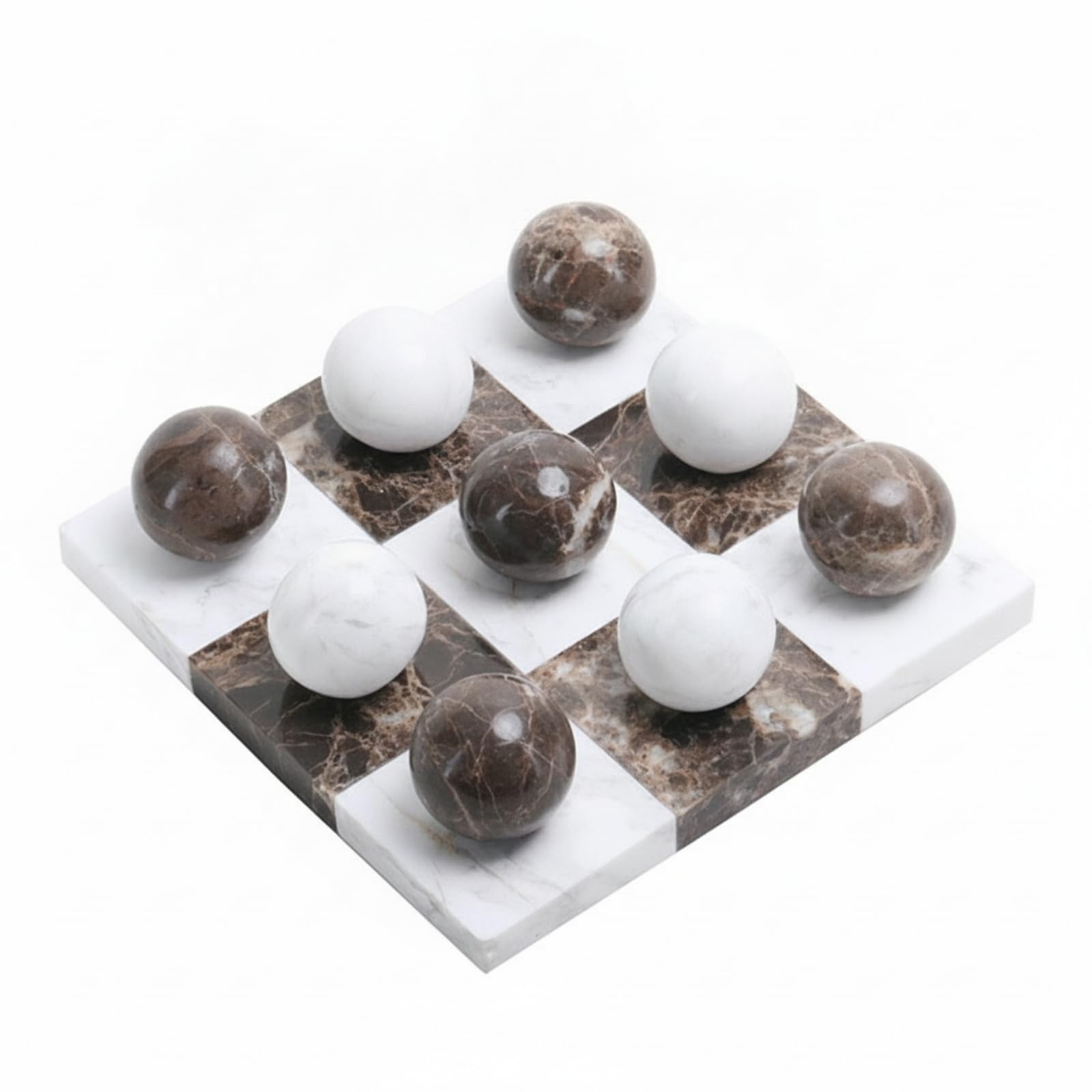 Colcolo Geometric Tabletop Display Chessboard Figurine Sculpture Ornament With Board Shaped Base In Marble And Crystal Suitable for shelves desks cabinets, 1-22 X 22 X 6-5 CM