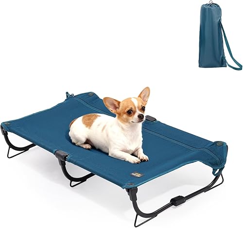 Daisy - Cama elevada y plegable mediana para perro, portátil y plegable para exteriores, refrescante, a prueba de mordidas, impermeable, resistente