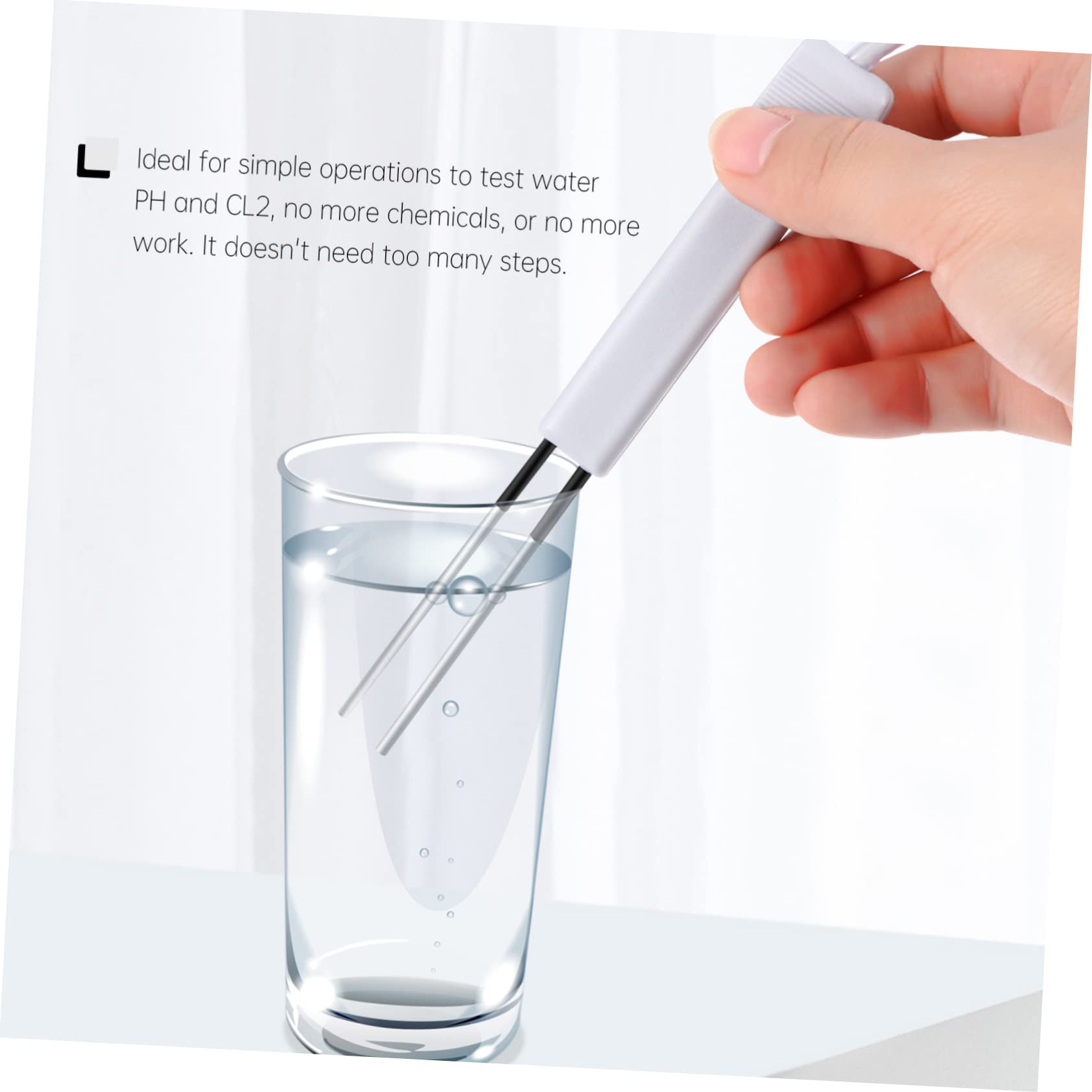 VANZACK 5piezas Probador De Del Agua Para Piscina y Spa Medidor Digital De Ph Portátil Pantalla Kit De Análisis De Agua