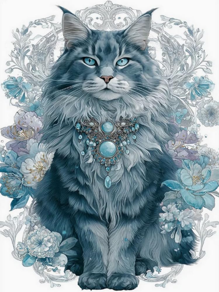 Brennora Embroidery Cross-Stitch Kits for Adults Beginners Pre Printed Cross Stitch Kit 11CT Needlework Arts and Crafts for Home Decor Cat 16x20 inch