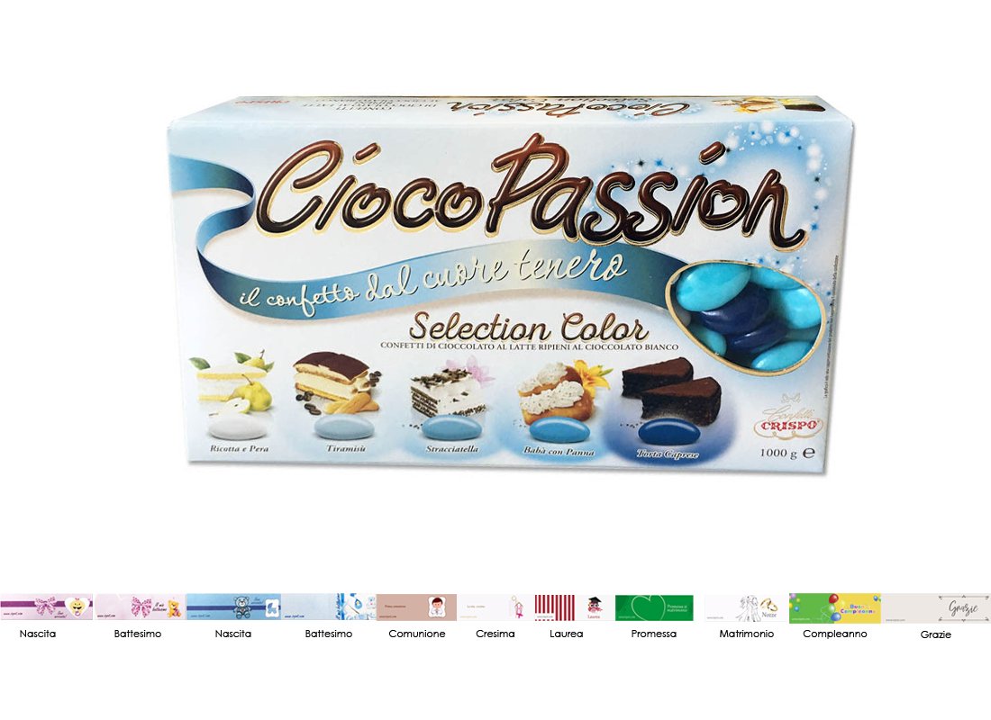 Confetti Ciocopassion Selection Color Gusti Assortiti 2 kg + 100 bigl (celeste)