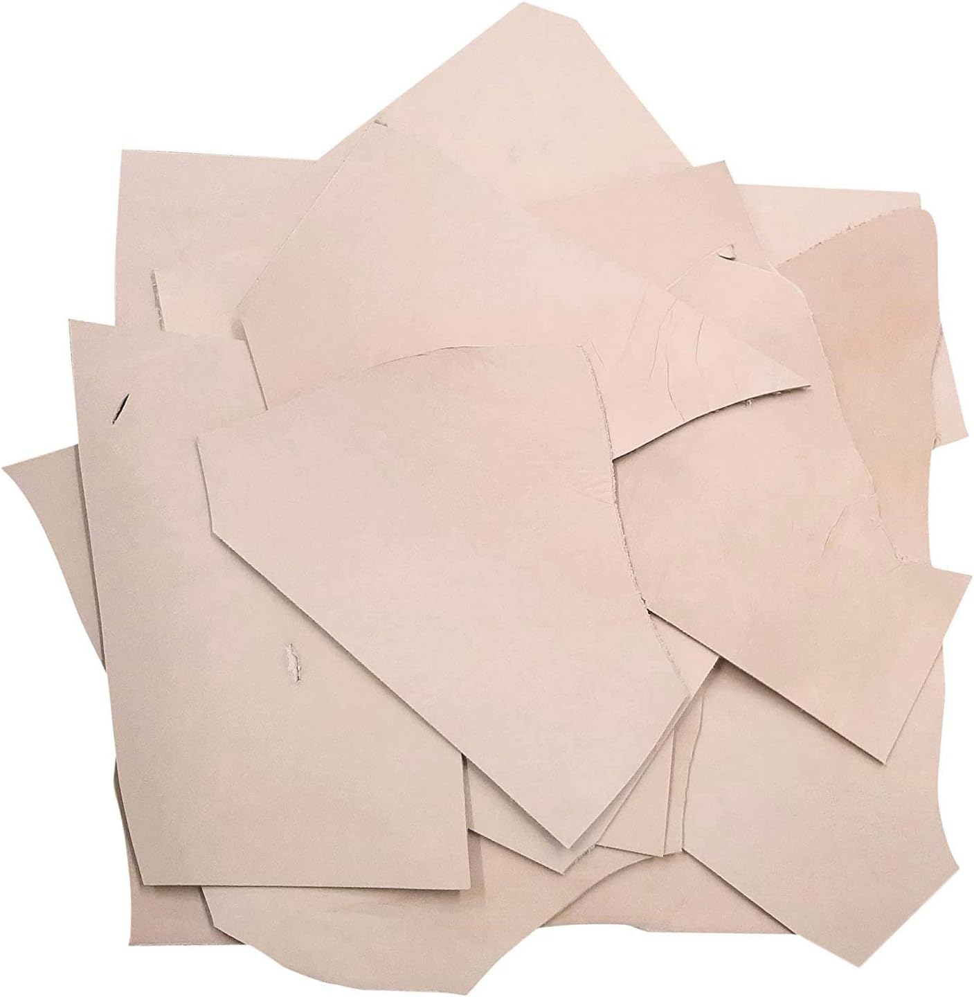 2 LBS Veg Tan Leather Natural Color Scraps. 7/10oz (2.8-4.0mm) Thickness. (Heavyweight Natural Veg Tan - 2 LBS)