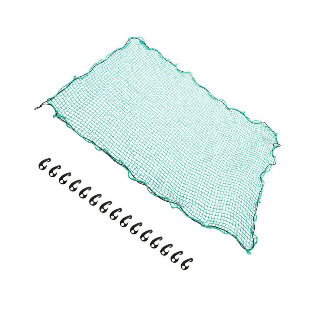 Rete di Carico per Pick-up in Nailon Resistente Strappo con Corde Elastiche e 15 Ganci per Rimorchi e Portapacchi Tetto per Campeggio e Trasporto Merci