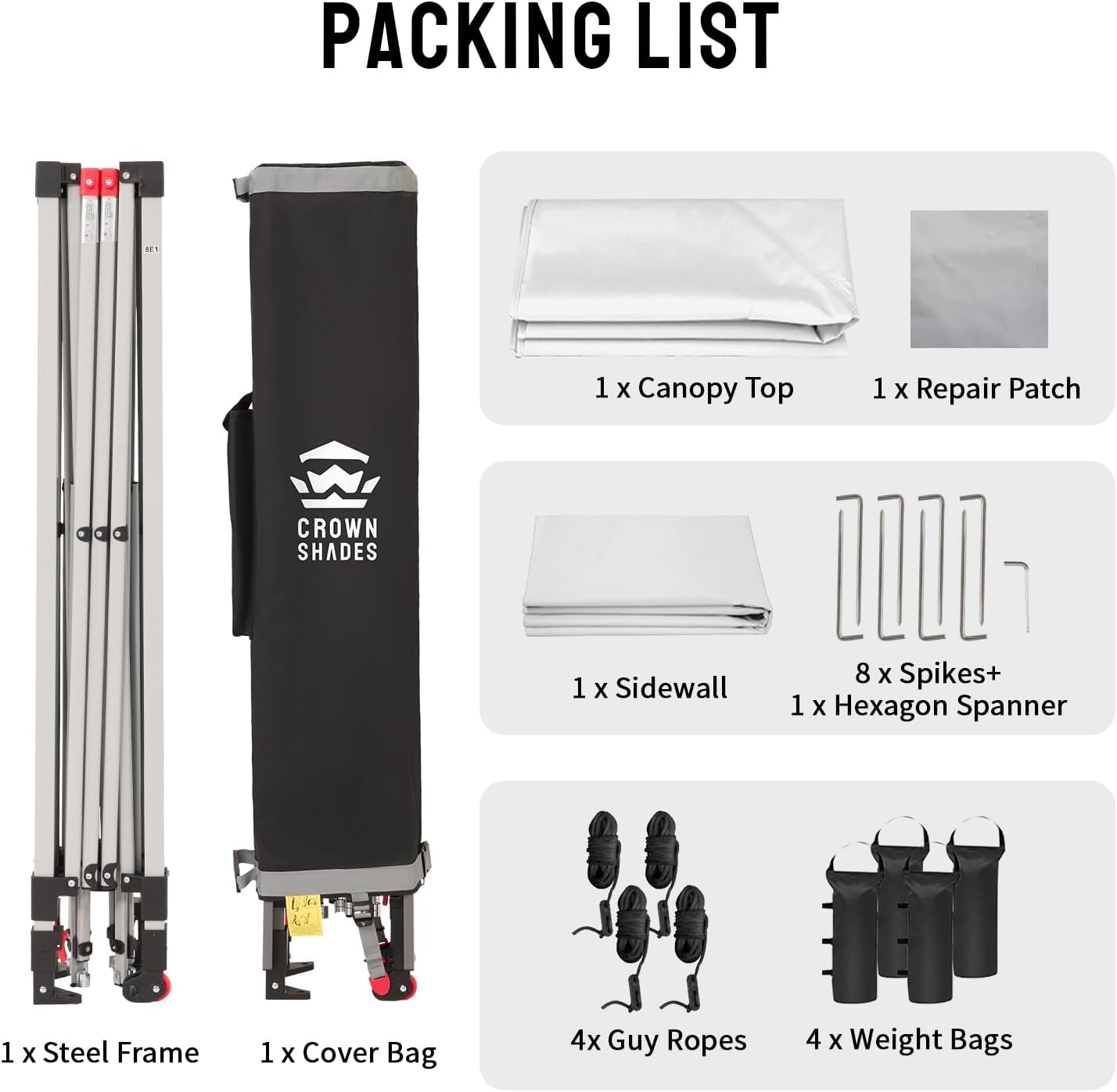 CROWN SHADES 10x10 Pop Up Canopy with 1 Side Wall - Beach Tent with One Push Setup - Outdoor Sun Shade for Events, Parties, Camping - Gazebo with STO-N-Go Cover Bag (White) - Image 8