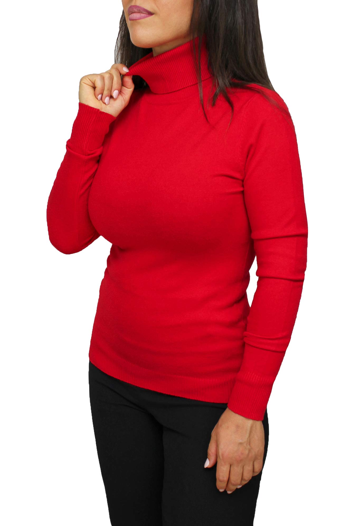 Evoga Maglione Dolcevita Donna Slim Fit Maglia Pullover Invernale Elastic