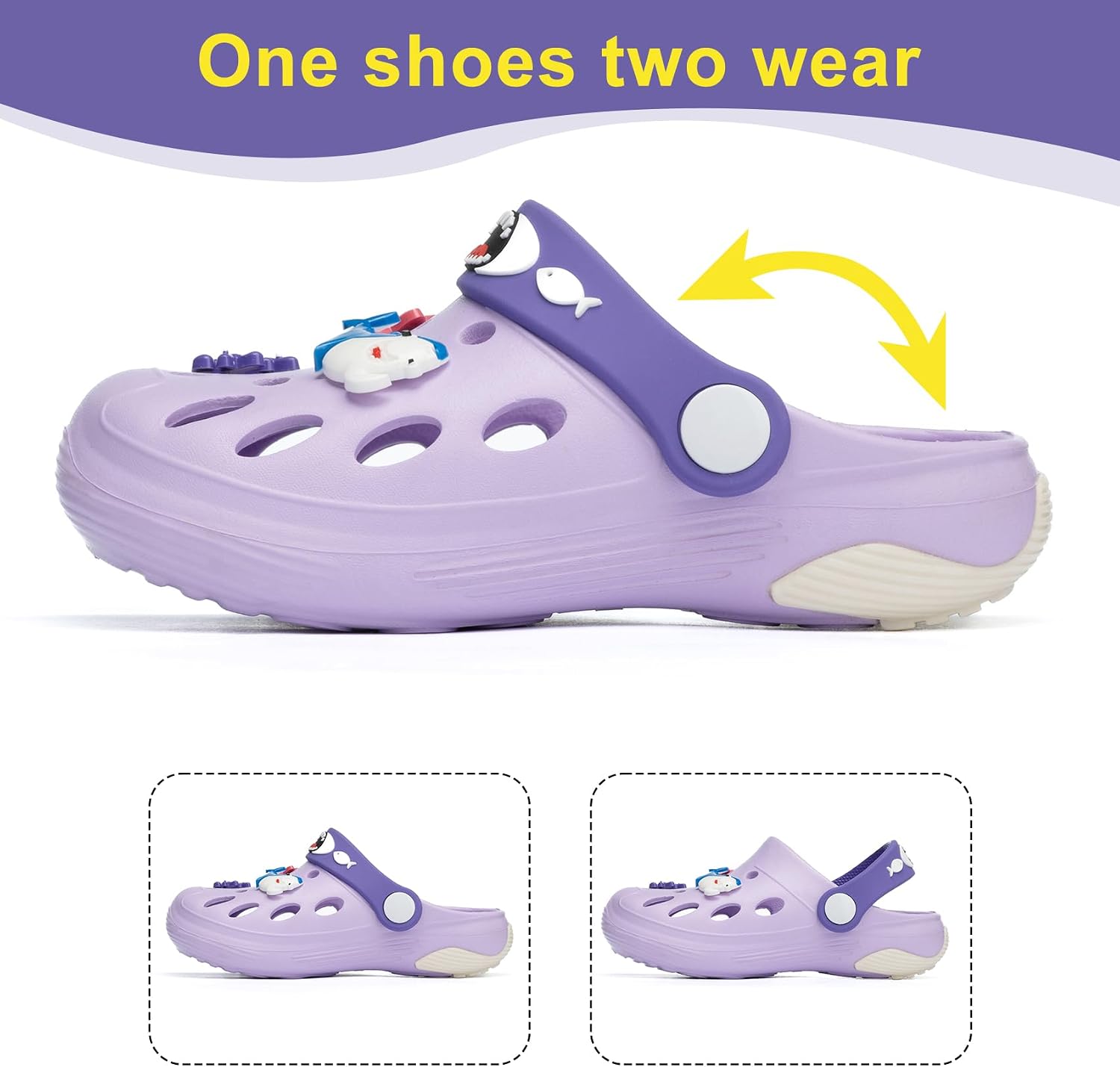 GOEWY Beach Vacation Essentials Clogs for Toddler Kids Cute Cartoon Garden Water Shower Shoes Slides Slippers Pool Sandals Gifts for Boys Girls