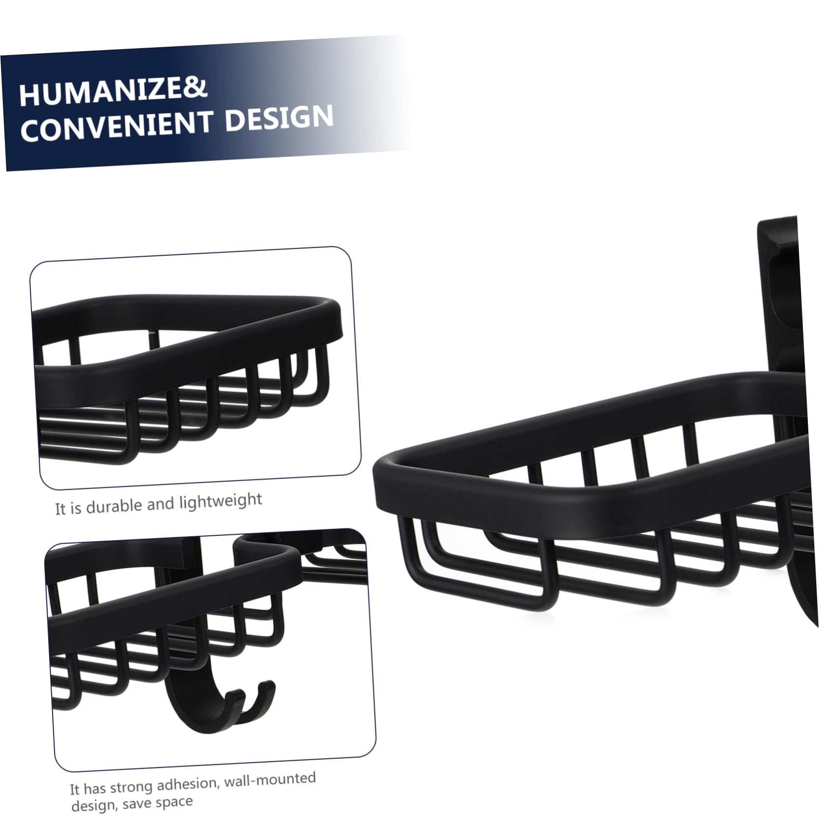 Jabonera de Pared Doble de Aluminio Espacial Negro