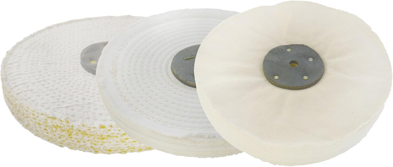 Coarse Medium Final G Polishing Buffing Mops Sisal Floppy 8" x 1" 2 Section 3pc