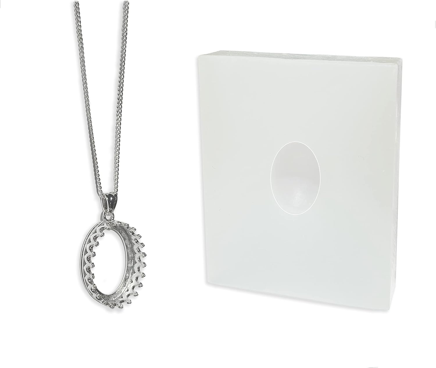 Milky Treasures Crown Necklace DIY Breastmilk Jewelry Making Kit | 18mm 925 Sterling Silver Pendant | Breastfeeding Keepsake | New Mom Gifts | Baby Shower Registry | Lactation [Only Necklace + Mold]