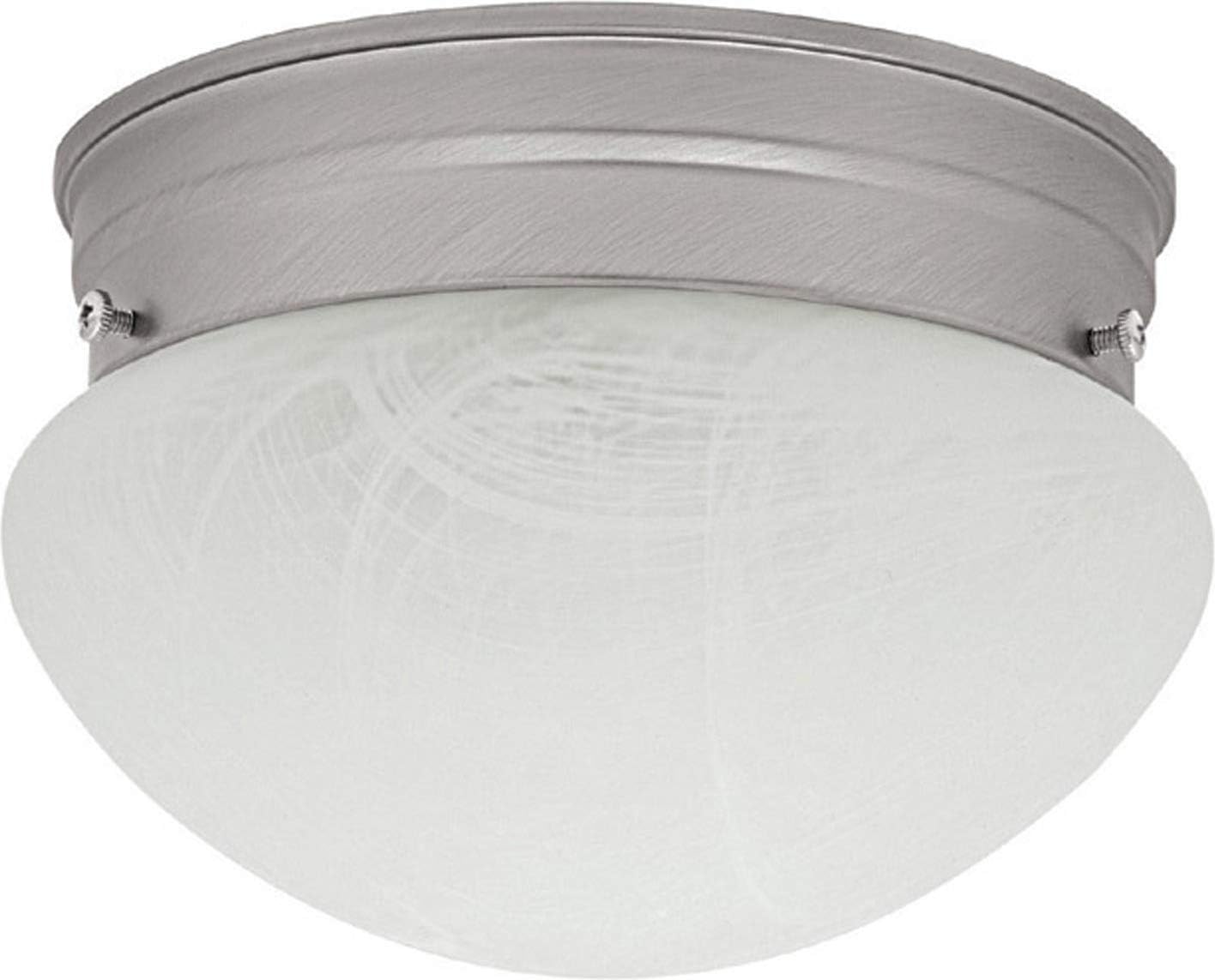 Capital Lighting 5678MN Scott White Faux Alabaster Glass Flush Mount Ceiling Light, 2-Light 120 Total Watts, 6" H x 9" W, Matte Nickel