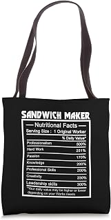 Funny Job Title Worker Nutrition Facts Sandwich Maker Tote Bag