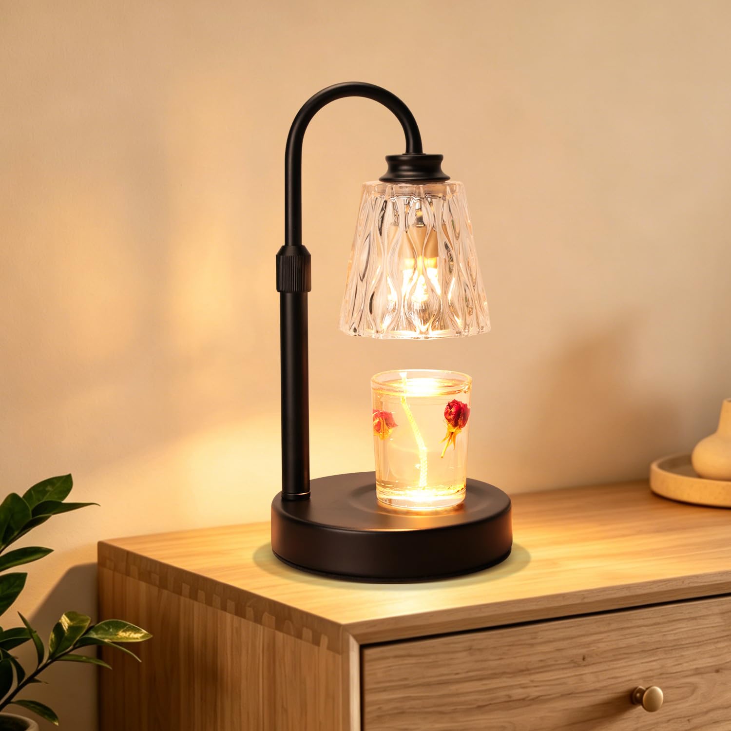 Paryou Candle Warmer Lamp with Dimmer - Electric Candle Lamp with Timer for Jar Candles Scented Candles with 2 Bulb