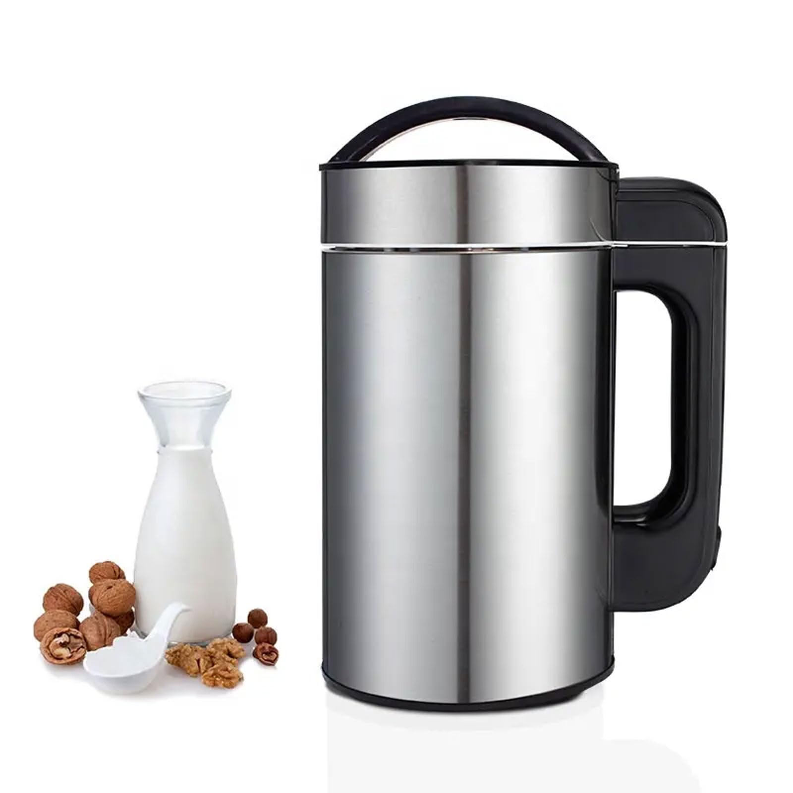 Przenośna maszyna do mleka orzechowego o pojemności 1,5 l, 800 W automatyczna maszyna do mleka migdałowego ze stali nierdzewnej z sitkiem siatkowym, 6 trybów, maszyna do mleka owsianego do soi, mleka