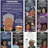 OBUSATT 9 Pieces Black History Posters Black Women Inspirational Quote Wall Art Posters Christmas Gift for Middle School and High School Classroom Library History or Social Studies Classroom Decor