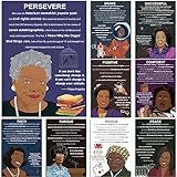 OBUSATT 9 Pieces Black History Posters Black Women Inspirational Quote Wall Art Posters for Middle School and High School Classroom Library History or Social Studies Classroom Decorations 16×11inch