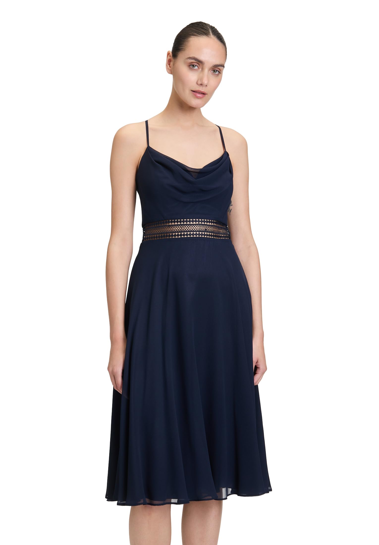 Vera Mont Damen Cocktailkleid mit Wasserfallausschnitt