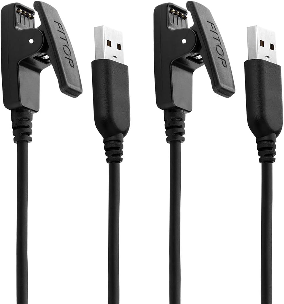 JIUJOJA 2Pack Charging Cable Compatible with Garmin Lily/Lily2/Approach S20/G10 Forerunner 235/35/64/230/630/645/645 Music/735XT/Vivomove HR Watch（120cm+120cm）