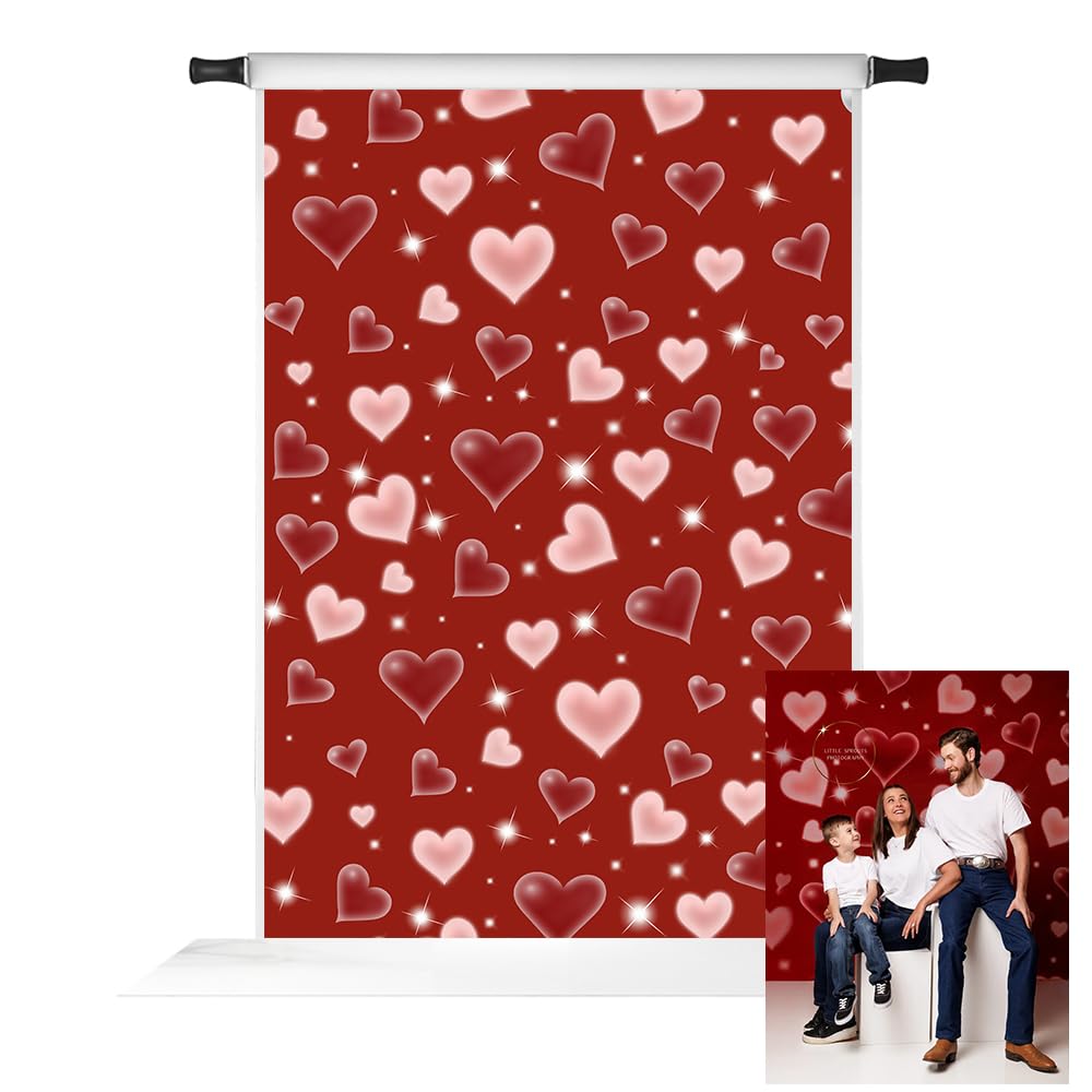 Kate 5x7ft Valentine's Day Backdrops for Photography Romantic Pink and Red Heart Home Decoration Background Wedding Party Props