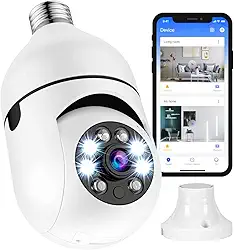 Câmera Segurança Lâmpada Ip Wifi 360° Full HD Yoosee Inteligente Prova D'água Giratória Visão Noturna Infravermelho Detecção de Movimentos 1080P HD Bivolt Premium