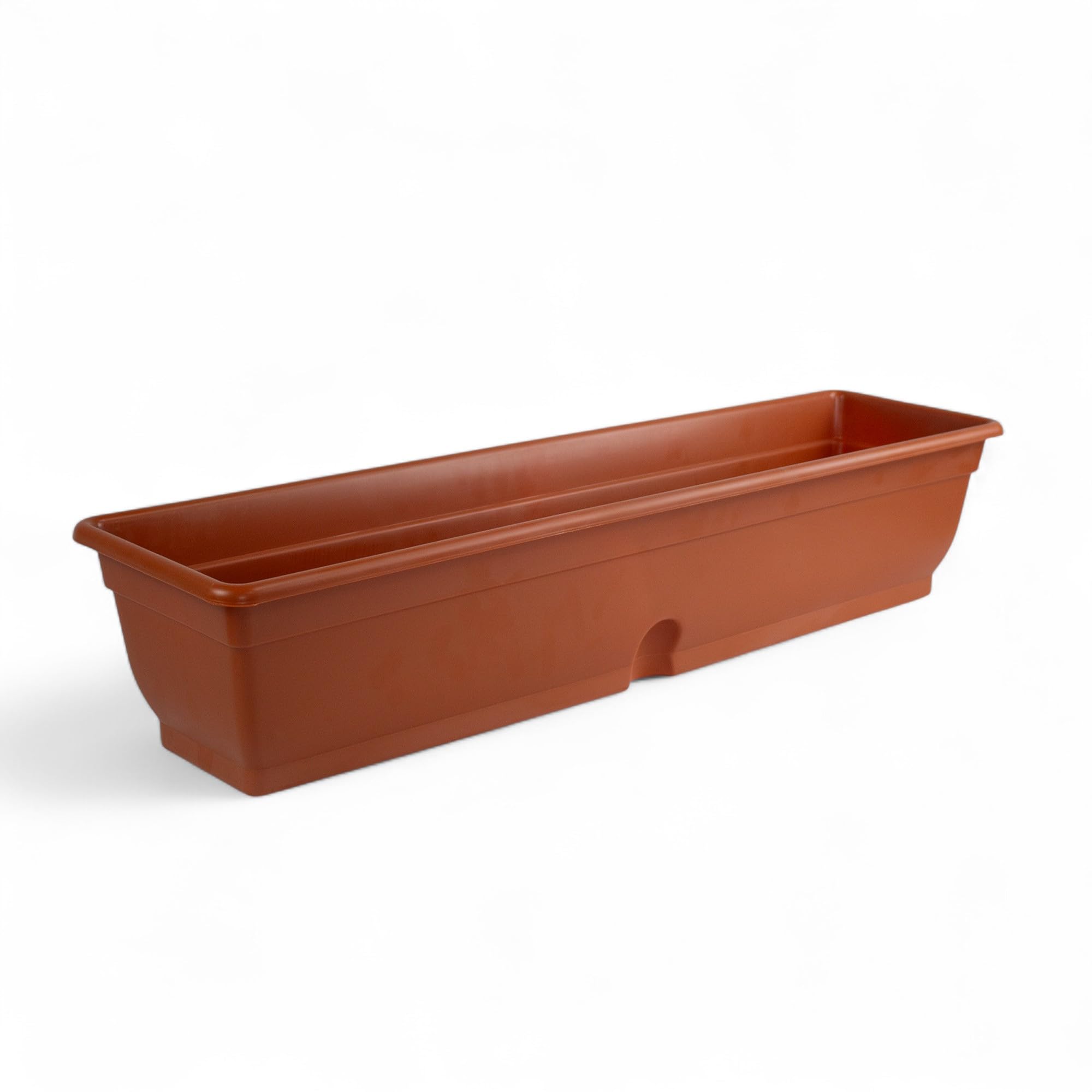 Pincho Macetero Rectangular Exterior - Jardinera Balcon, Macetas Rectangulares Plastico, Macetero Rectangular Marron, Macetas Exterior Grandes Resistente - 80x20x16cm Plastico (2)