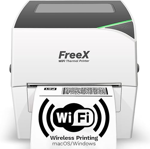 FreeX Impresora térmica WiFi SuperRoll para etiquetas de envío de 4 x 6 | Impresora inalámbrica de etiquetas de envío | Funciona con Zebra, Brother,