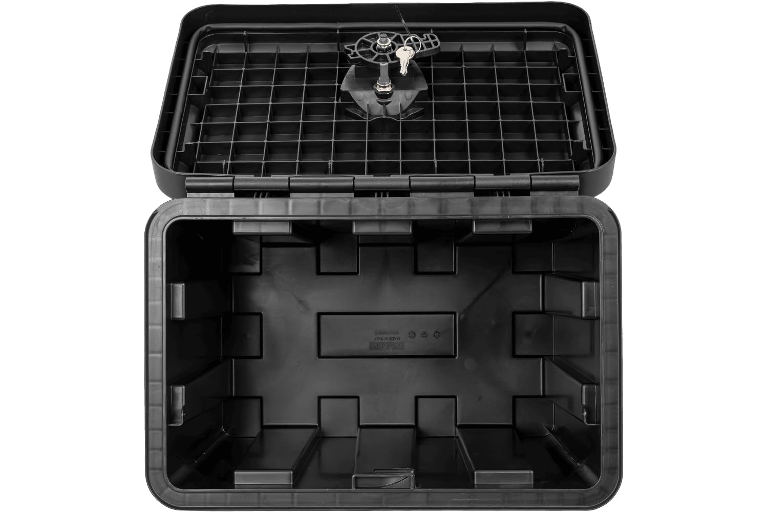 DAKEN Staukasten 81102 JUST Werkzeugkasten für Anhänger LKW Unterflurbox Staubox 40L 500x350x400mm inkl. Schloss und 2 Schlüsseln robuste Werkzeugkiste für Nutzfahrzeuge und Pritschenwagen