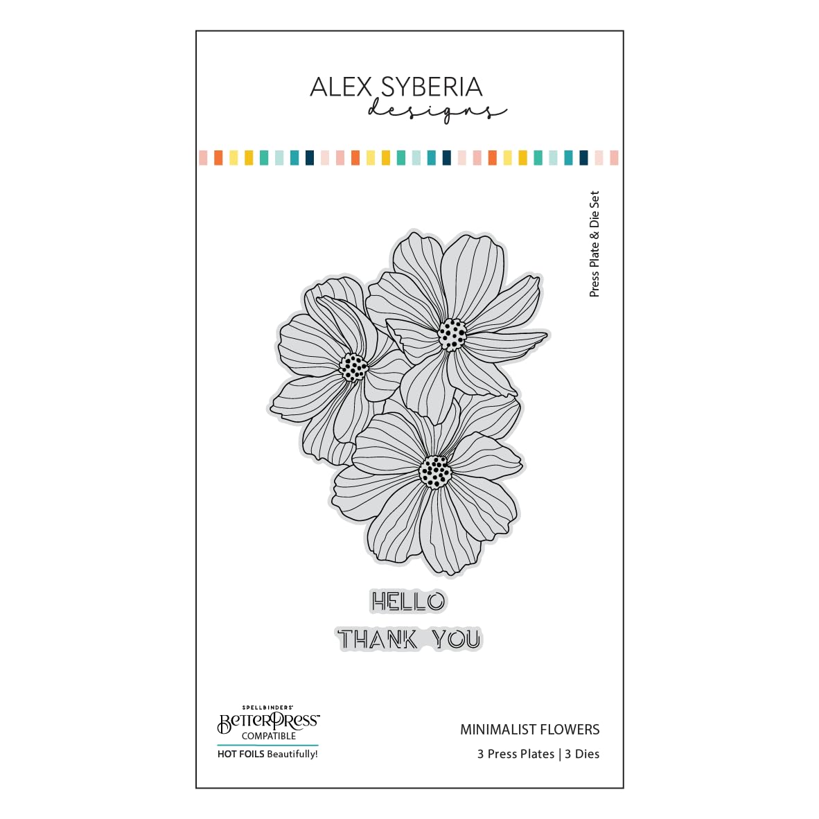 Alex Syberia Designs- Minimalist Flowers Press Plate & Die Set