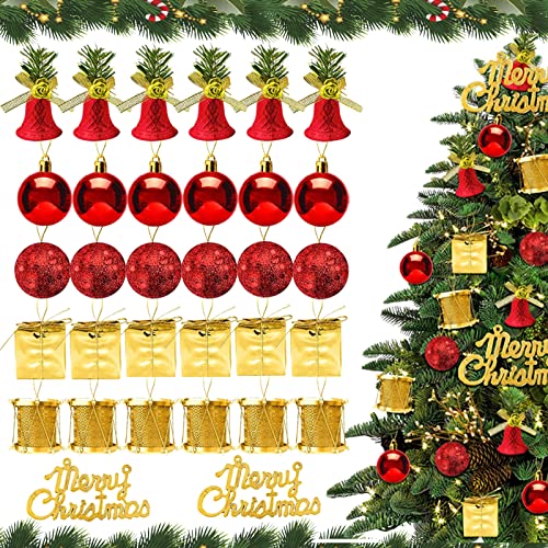 Kit de Bolas de Navidad Adornos Colgantes, 34 Piezas Bola de Navidad,Bolas de Navidad de Plástico,Irrompible Bolas para Arbol de Navidad para decoración árbol de Navidad, Bodas, Decoración de Fiestas Cover