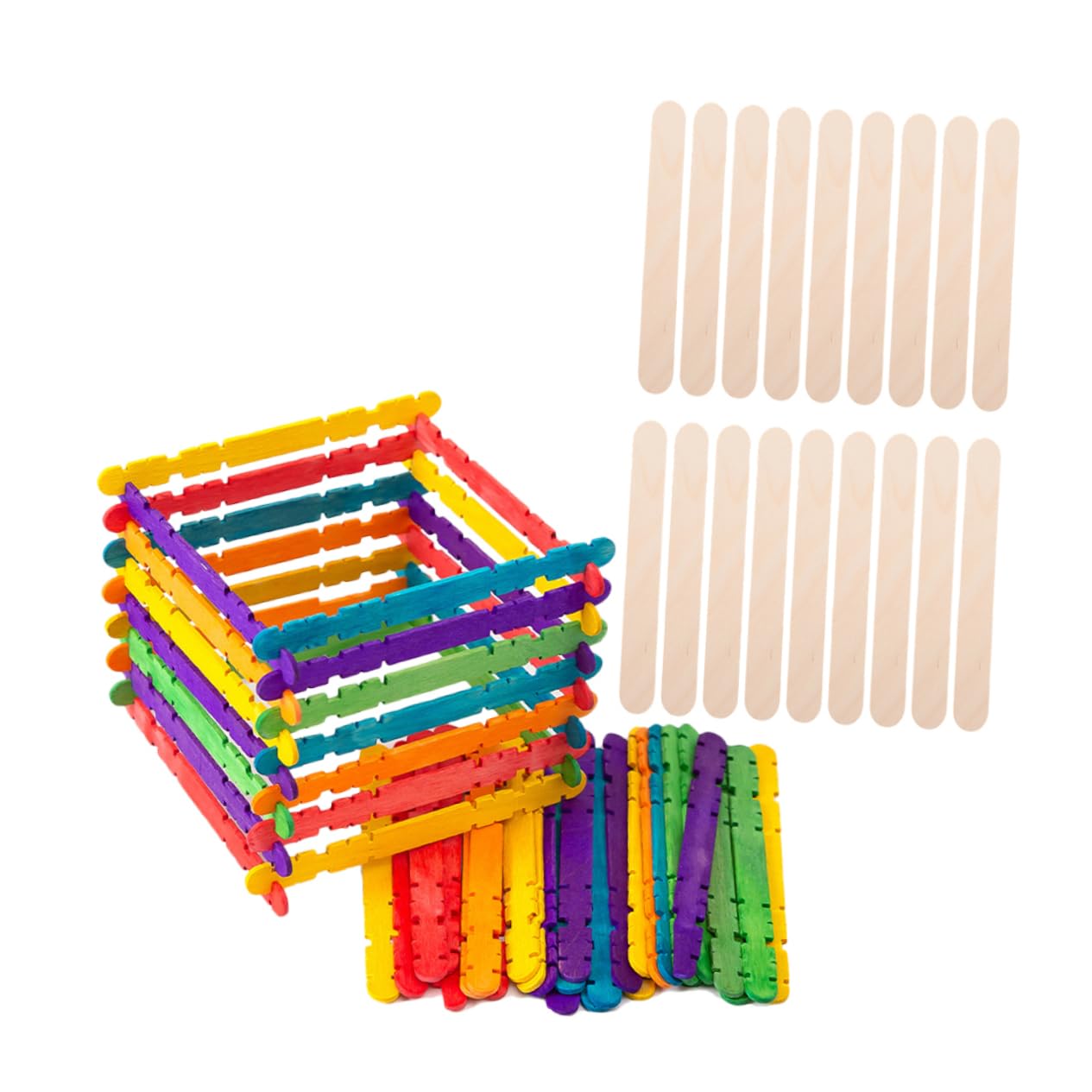 SEWACC 500piezas Palitos De Madera Para Manualidades Palitos De Helado Coloridos y Perfectos Para Hacer y Proyectos Jardín