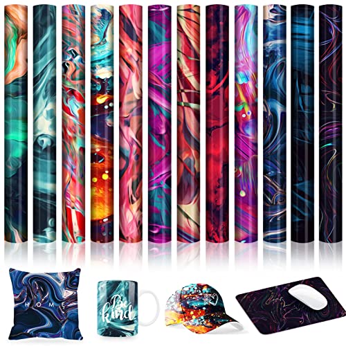 Heflashor Glitter Heat Transfer Vinyl Bundle, Infusible Transfer Paper Heat Sublimation For Mugs, 12 X 10 Inch Heat Press Craft Vinyl For Fabric, Smooth Cups #TOP5