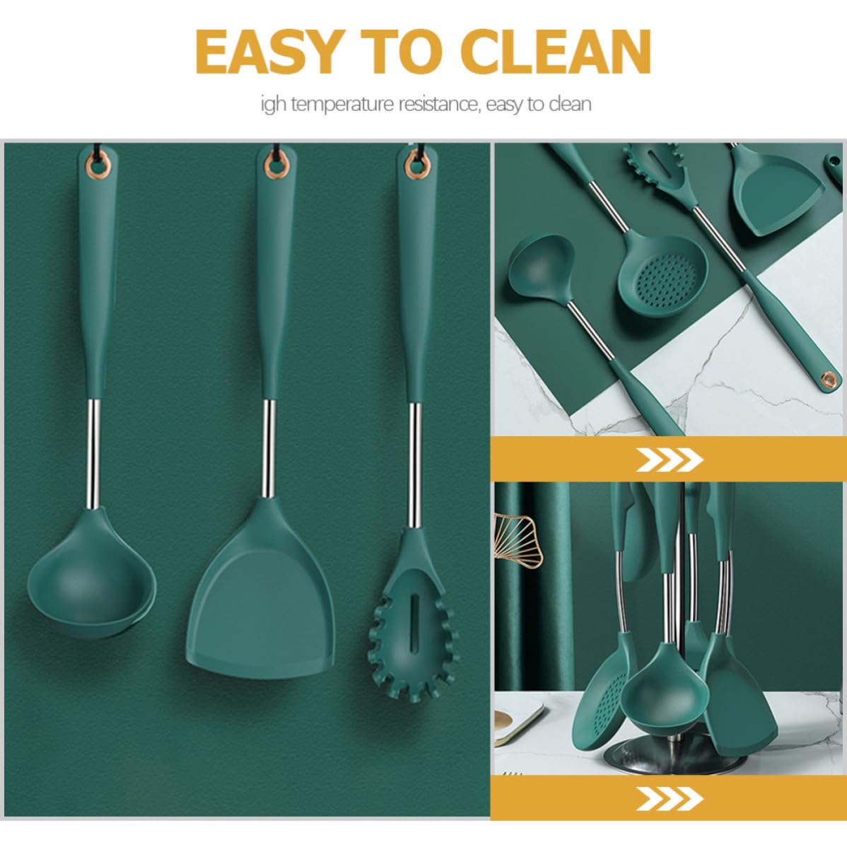 Operitacx 5 Pièces Silicone Louche à Soupe à Long Manche Antiadhésive