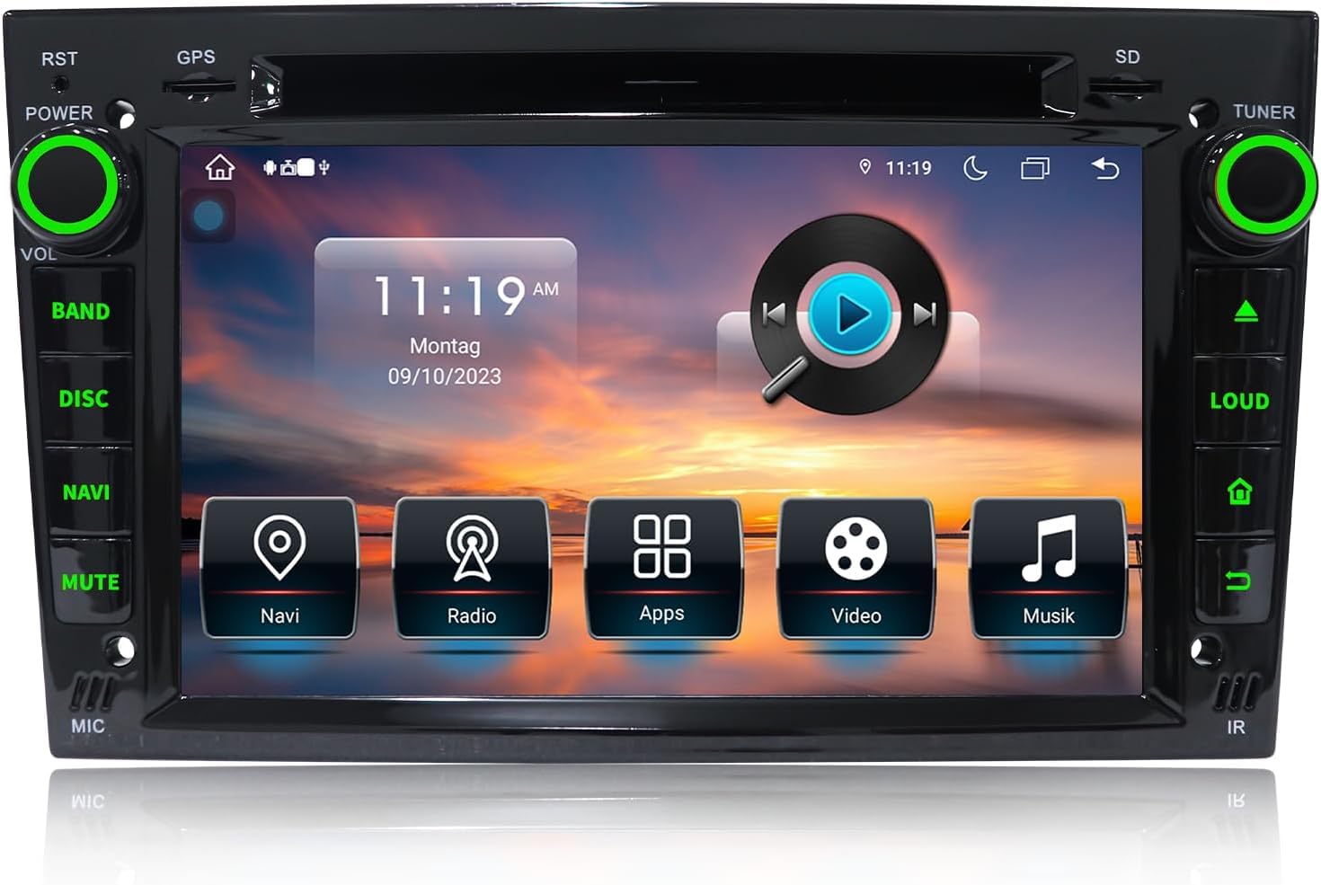 Android Autoradio mit CarPlay für Opel Corsa D/Astra H/Zafira B/Corsa C/Vectra C [Android 14.0, 4+64GB, 2 DIN, 2.0GHz], Touchscreen Bluetooth Navi/WiFi, Lenkradsteuerung, Mirrorlink, DVD