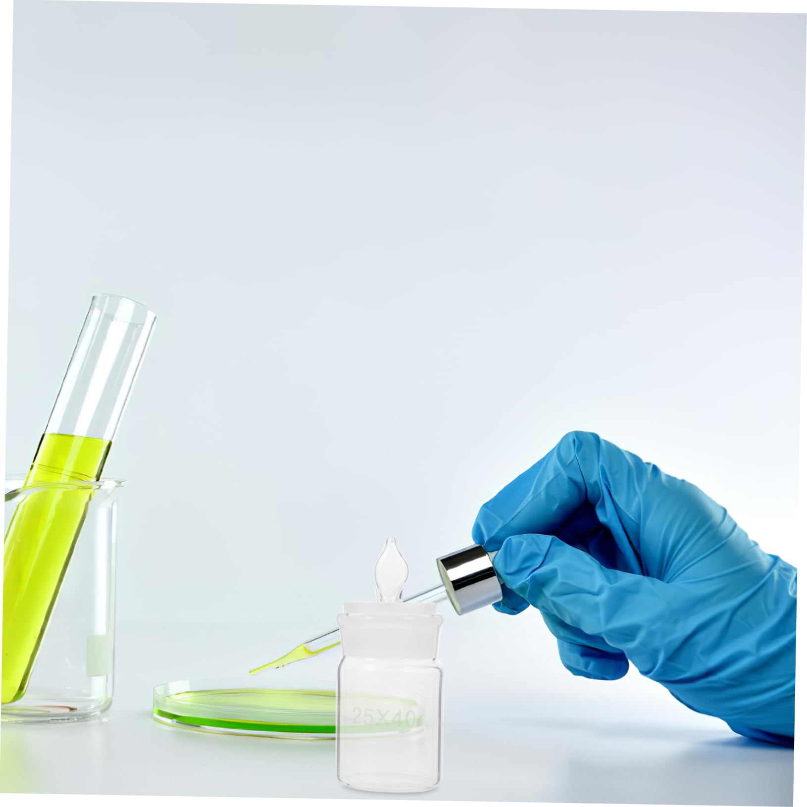 Veemoon Wide Mouth Experiment Weighing Bottle Glass Weighing Holder Lab Instrument