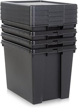 Wham 2 x Bam Heavy Duty Recycling Box - 24 Litres with Lid - 38.5 x 29 x 31.5 cm - Black