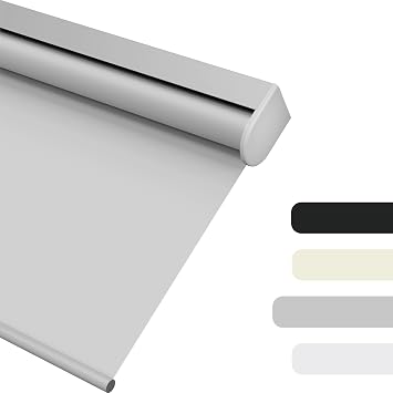 Blackout Roller Shades for Windows, Custom Size, Gray
