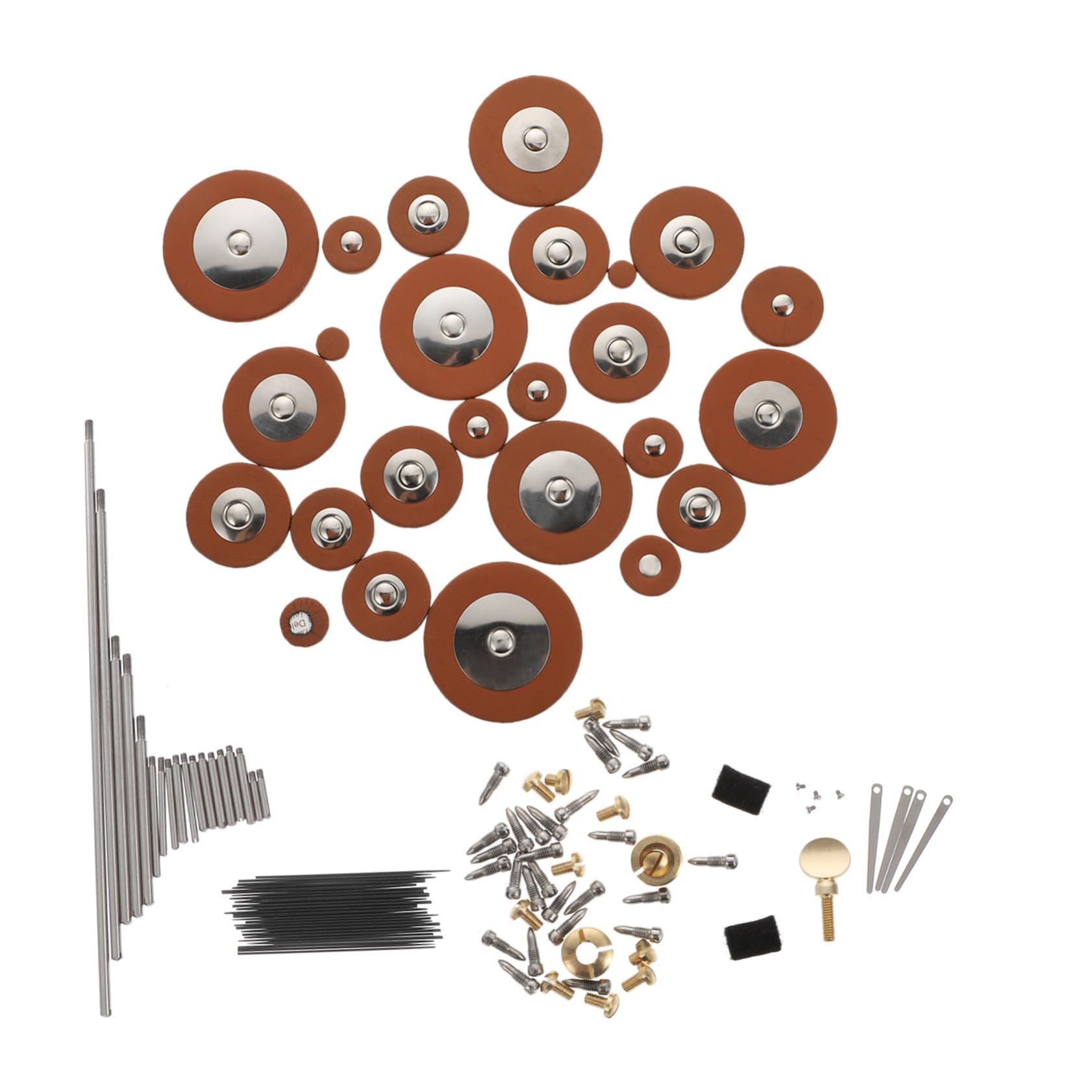 SOLUSTRE Altsaxophon Reparaturset mit Schrauben Federn und Polsterersatz aus Wolle und Metall Selbstgemacht Saxophon Ersatzteile für Blasinstrumentenwartung Zufällige Farbe