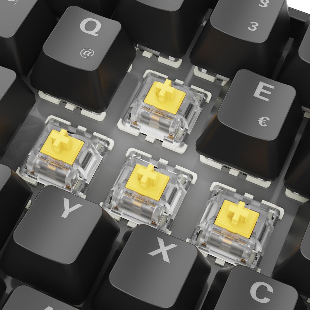 Sharkoon Skiller SGK50 S4 Gen2, schwarz, Gateron Yellow, 60% DE-Layout