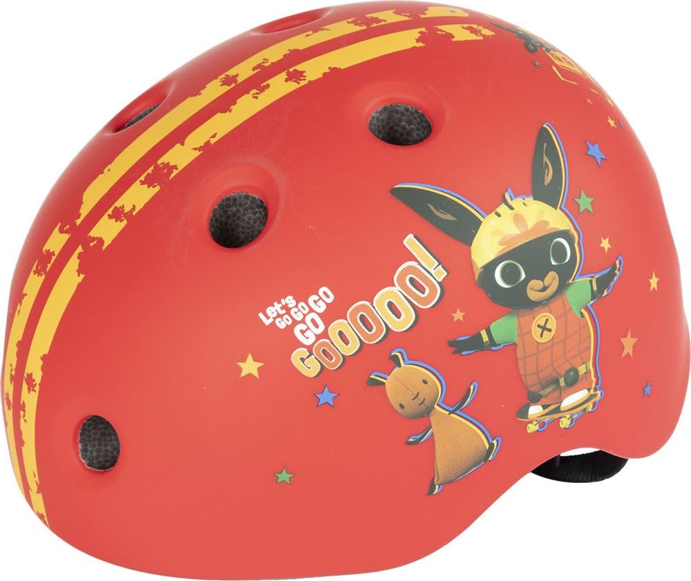 Casco street ciclo-skateboard bambino coniglietto Bing bici bicicletta (taglia S) 48-52 cm protezione rosso