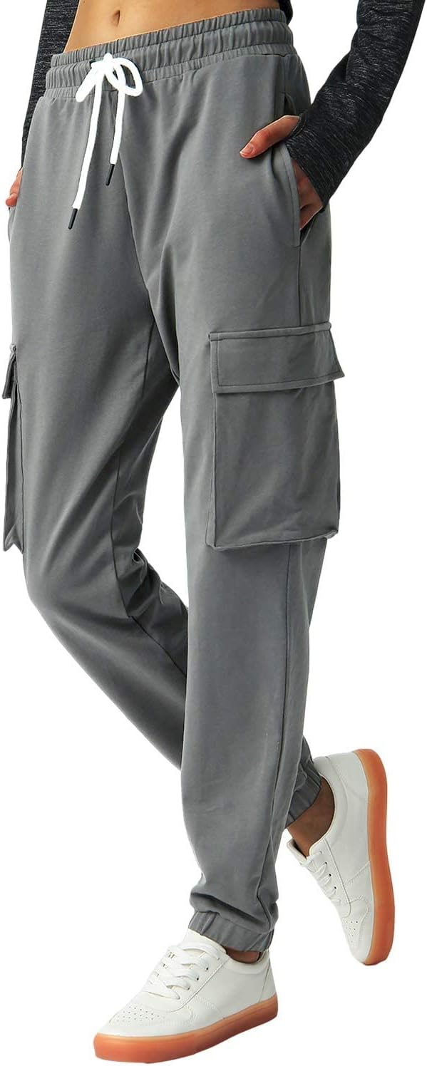 SPECIALMAGIC Womens Capri Jogger Cargo Pants Sweatpants for Women with Pockets Workout Athletic Sports Gym Casual Wear