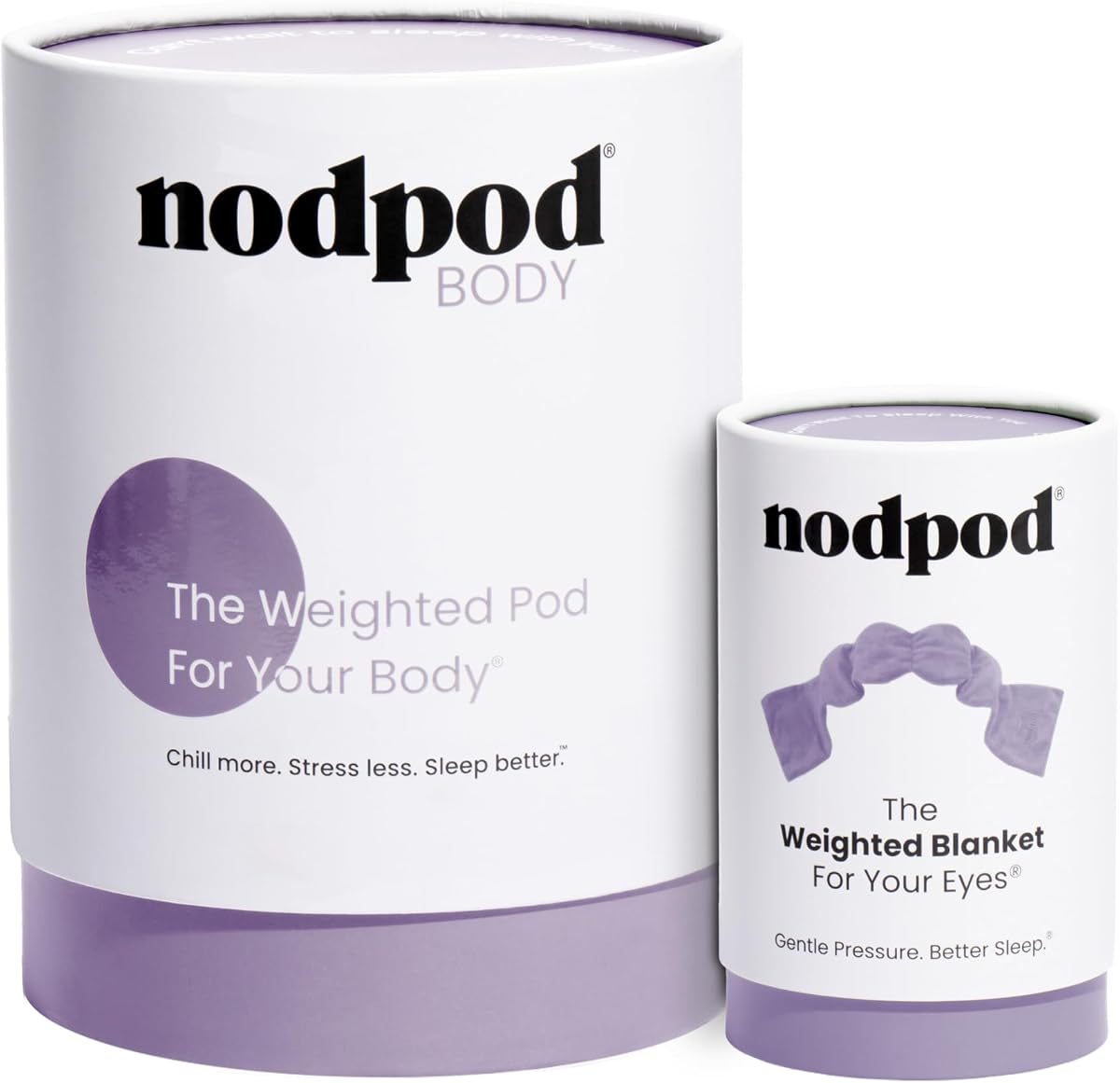 nodpod Gentle Pressure Weighted Sleep Mask & Compact Blanket Bundle | Ultra-Soft Compact Weighted Blanket & Gentle Pressure Eye Mask, Perfect for Relaxation, Comfort, Travel, Wisteria